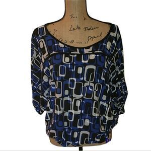 FREE With Any Purchase Bold Geometric Print Blouse Size Medium